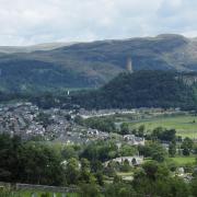 High-angle view of Stirling, Scotland.