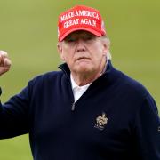 US president-elect Donald Trump playing golf at Turnberry golf course