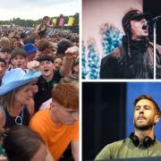 Clockwise from top right: Liam Gallagher, Calvin Harris, and the crowd at TRNSMT festival