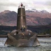 A Royal Navy submarine Vanguard, whch carries Trident missiles..