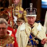King Charles III, wearing the Imperial State Crown and the Robe of State, during the State Opening of Parliament, in the House of Lords at the Palace of Westminster in London. Picture date: Wednesday July 17, 2024. PA Photo. See PA story POLITICS Speech.