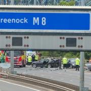 A man has been arrested after a crash on the M8 on Wednesday