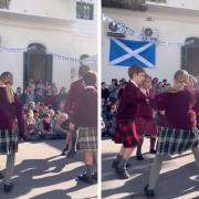 A video posted by the Scotland rugby team showed schoolchildren welcoming them to Uruguay