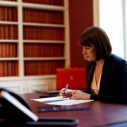 Rachel Reeves in her office at no 11 Downing Street ahead of her announcement