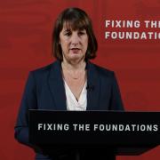 Rachel Reeves holds a press conference following her statement to the House of Commons on the public finances (Lucy North/PA)