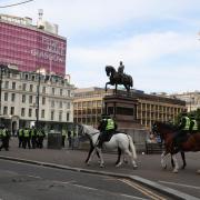 Police pictured in George Square, Glasgow in 2020