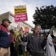 Anti-racism protesters in Aldershot on Wednesday night