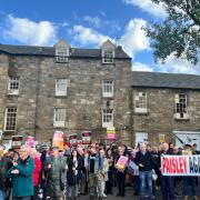 Hundreds of protesters turned out in Paisley in a show of support with the asylum seeker community against the far-right