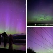 Skies were lit up near Glasgow on Monday night