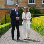 Keir Starmer with Italy's Prime Minister Georgia Meloni during a bilateral meeting at the European Political Community summit at Blenheim Palace