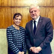 Angus Robertson pictured with Israeli deputy ambassador Daniela Grudsky Ekstein