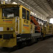 Photo showing the first train in five years at the St Rollox facility