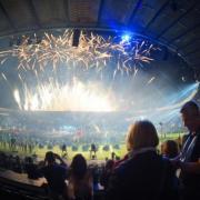 Fireworks at the Commonwealth Games closing ceremony in 2014