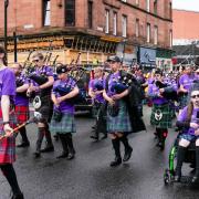 Pipers on the streets of Glasgow for Piping Live! which takes place until Sunday