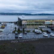 Protest signs appeared at a controversial waterfront development