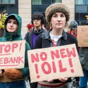 Protesters campaign against the development approval given to the Rosebank oil and gas field, off Shetland