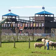 View of the 'fortress' at the East Link Family Park in East Lothian