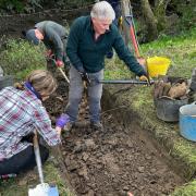 Around 30 volunteers turned up for the two day dig in the hunt for a Roman fort and harbour