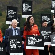 John Mason (second from left) joined anti-abortion protesters outside Holyrood