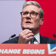 Keir Starmer speaking at the Labour Party conference in Liverpool