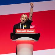 General Secretary of the Unite union, Sharon Graham speaks during a debate on cuts to the winter fuel allowance during the Labour Party Conference