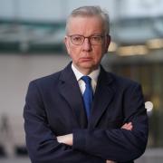 Michael Gove pictured outside BBC headquarters in London