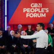 Rishi Sunak during GB News' People's Forum, a live questions and answers session, in February