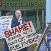 Protesters stood outside Scottish Power this week over the cut to the Winter Fuel Payment