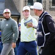 Tyrrell Hatton and Robert MacIntyre (centre) during last weekend's Alfred Dunhill Links Championship