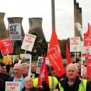 The Unite Union organised protest rally against INEOS managment at Grangemouth Petrochemical Plant