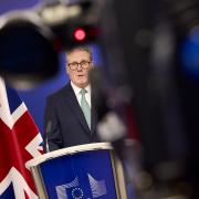 Keir Starmer speaks to the press at the European Commission headquarters