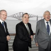 Northern Ireland deputy first minister Martin McGuinness, left, with Scottish first minister Alex Salmond and Northern Ireland first minister Ian Paisley in 2008