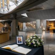 A book of condolence in memory of Alex Salmond in the Scottish Parliament