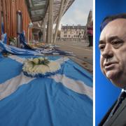 Tributes had been placed outside Holyrood for Alex Salmond