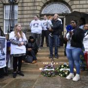 Families and supporters of Sheku Bayoh and Allan Marshall hold a remembrance vigil in 2022