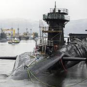 File photograph of a nuclear submarine at Faslane