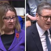 Scottish Labour MP Katrina Murray (left) and Prime Minister Keir Starmer