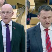 John Swinney and Russell Findlay clashed during today's FMQs