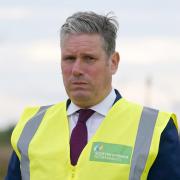 Keir Starmer pictured during a visit to Whitelees windfarm near Eaglesham, East Renfrewshire