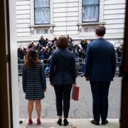 Chancellor of the Exchequer Rachel Reeves poses for photographs with her Treasury team as she leaves 11 Downing Street, London, before delivering her first Budget to the Houses of Parliament