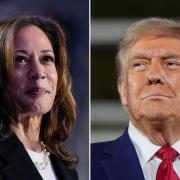 US Vice President Kamala Harris, left, and Republican presidential nominee former president Donald Trump (AP)