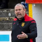 COATBRIDGE, SCOTLAND - MAY 20: Albion Rovers' manager Sandy Clark during the Scottish League two play-off final second leg between Albion Rovers and Spartans at Cliftonhill Stadium, on May 20, 2023, in Coatbridge, Scotland. (Photo by Sammy Turner / SNS