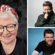 Comedians Susie McCabe (top right) and Liam Farrelly (bottom right) have paid tribute to Janey Godley