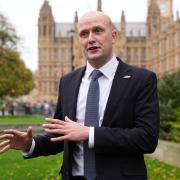 SNP Westminster leader Stephen Flynn speaks to the media outside the UK Parliament