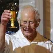 King Charles III pictured during a dinner at the Robert Louis Stevenson Museum in Samoa