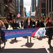 Scottish actress Karen Gillian at New York City's Tartan Week parade