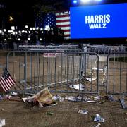 The campus of Howard University after the conclusion of an election night campaign watch party for Kamala Harris