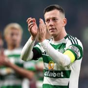 Celtic captain Callum McGregor applauds supporters at Parkhead after the Champions League win over RB Leipzig on Tuesday night