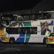 The bus was left burnt out following the incident