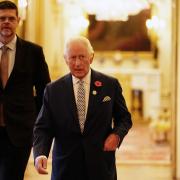 King Charles arrives for an International Sustainability reception at Buckingham Palace in London